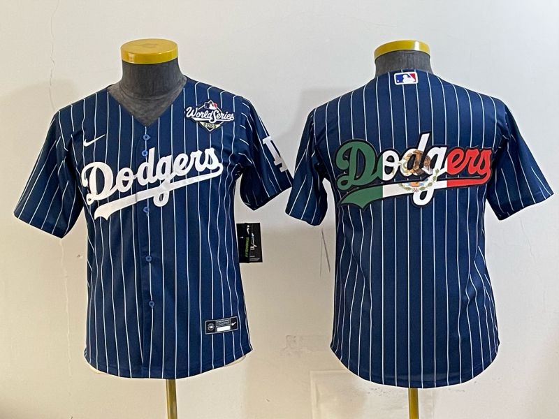 Youth Los Angeles Dodgers Blank Blue Stripe Game 2026 Nike MLB Jersey style 010->seattle seahawks->NFL Jersey